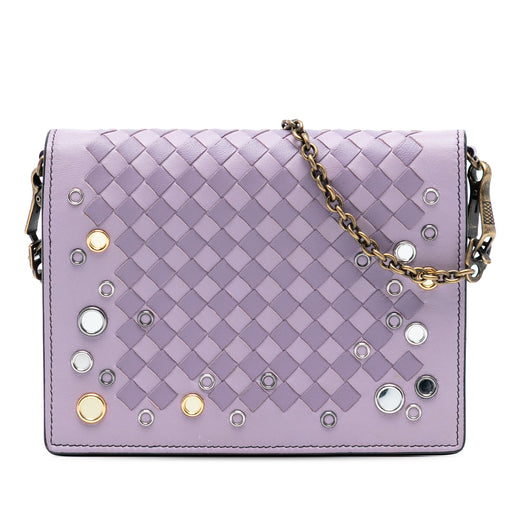 Nappa Intrecciato Studded Wallet on Chain - Image 1