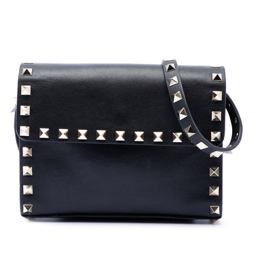 Small Vitello Monochrome Rockstud Flap Crossbody - Image 1