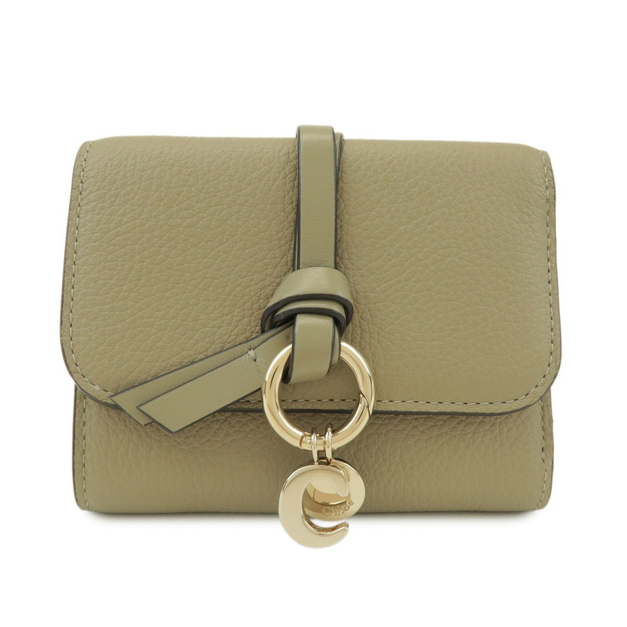 Chloe Alphabet Trifold Leather Khaki Accessory
