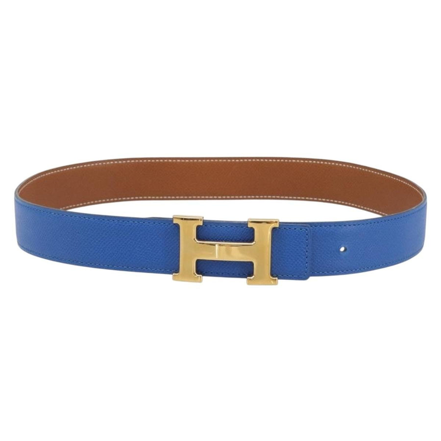 Hermes Constance Reversible Belt Leather Blue