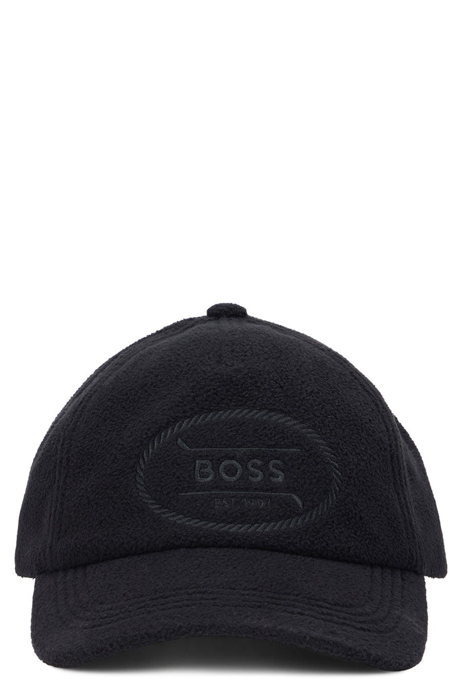 Hugo Boss 50550621 Curved Visor Baseball Cap — Black Polyester Caps