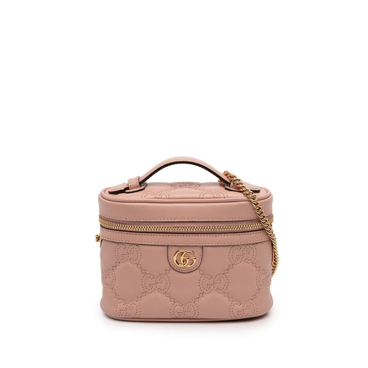 Mini GG Marmont Matelasse Calfskin Top Handle Vanity Chain Bag - Image 1
