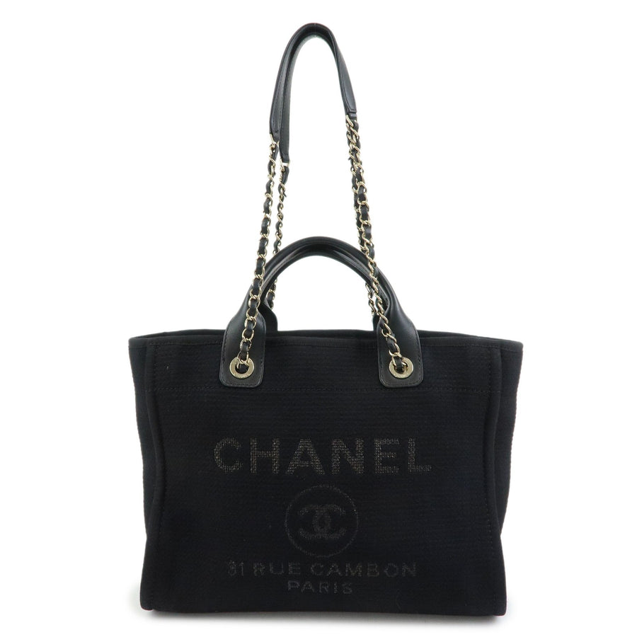 Chanel Deauville Denim Black Canvas Bag