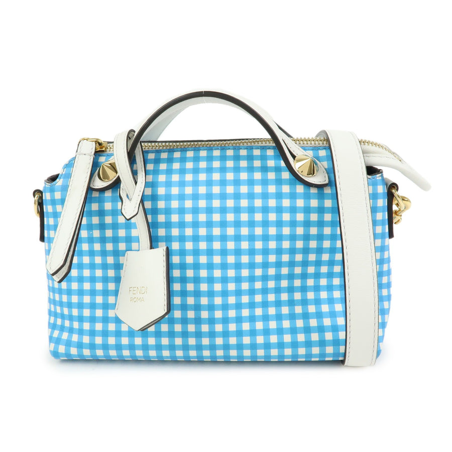 Fendi By The Way Satchel Printed Leather Blue