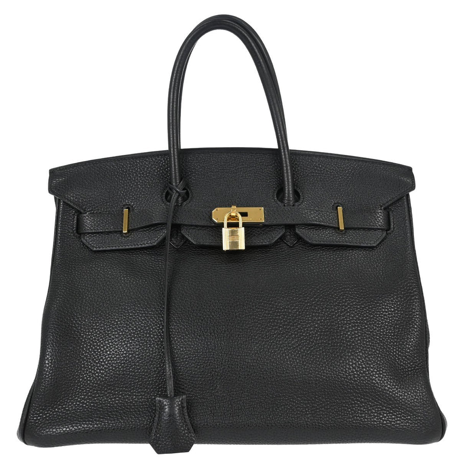Hermes Birkin Black Togo With Gold Hardware Leather Bag