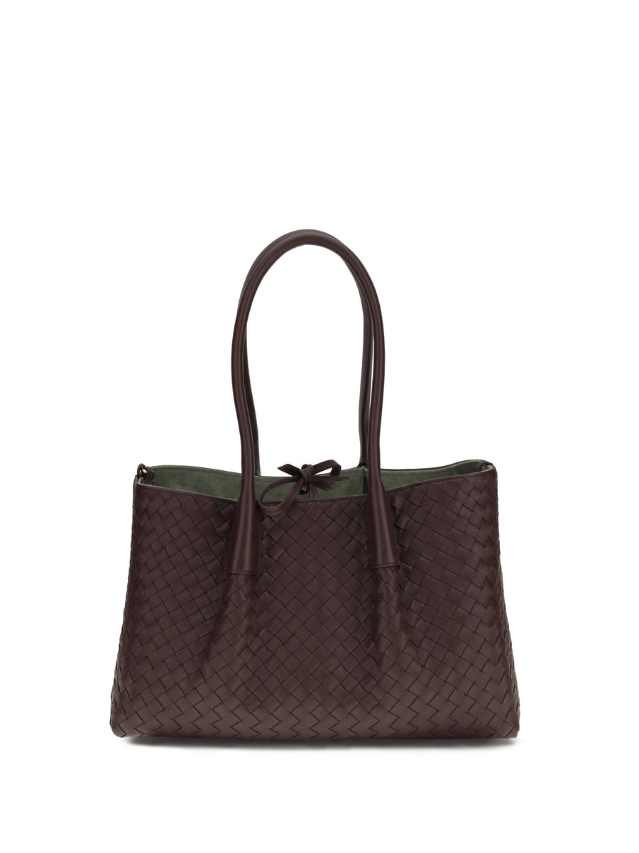 Bottega Veneta Pinacoteca Tote Bag — Brown Calf Leather