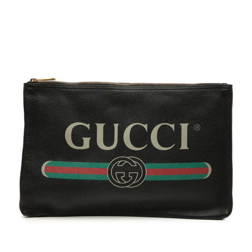 Leather Logo Clutch - Image 1