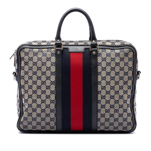 GG Canvas Web Briefcase - Image 1