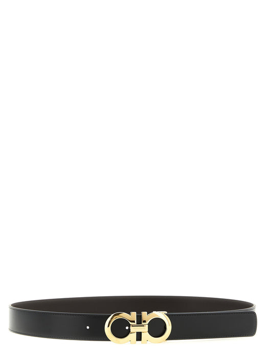 Ferragamo Gancini Belt — Black Leather