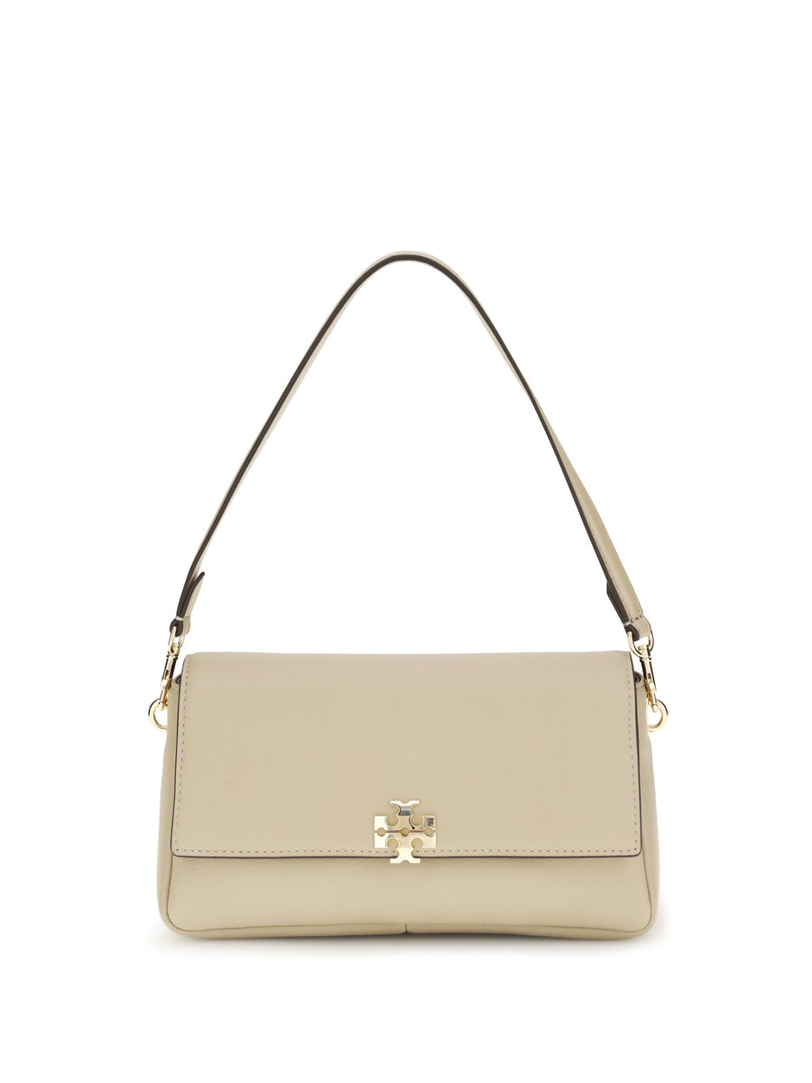 Tory Burch Charlie Shoulder Bag — Beige Calf Leather Bos Taurus