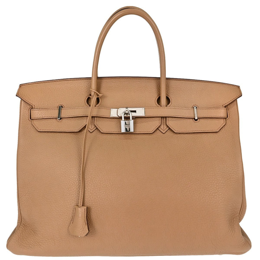 Hermes Birkin Brown Togo With Palladium Hardware Camel Leather Bag