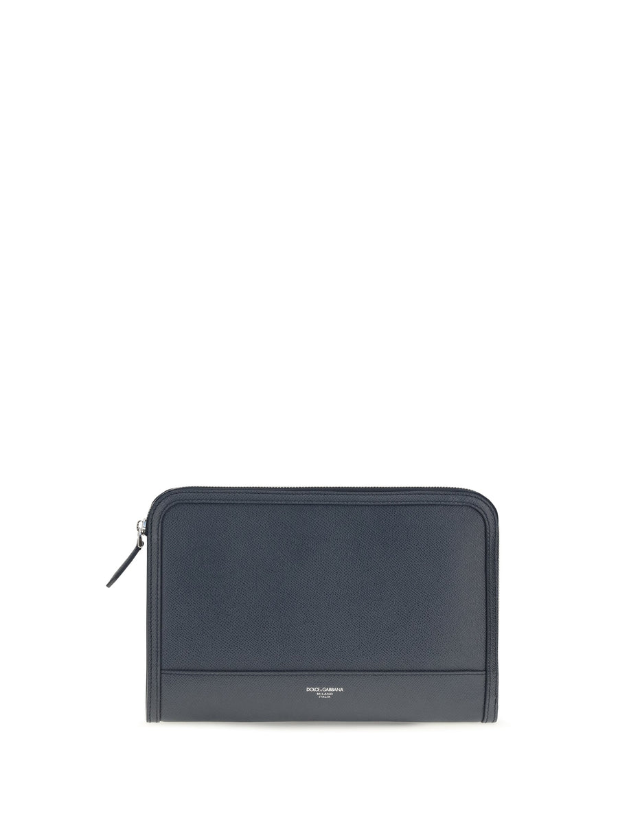 Dolce & Gabbana Travel Wallet — Blue Calf Leather Bos Taurus