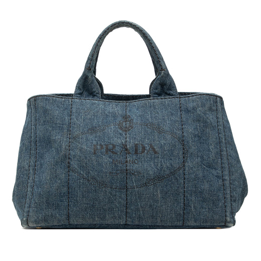 Large Denim Canapa Logo Tote - Image 1