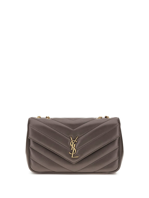 Saint Laurent Loulou Shoulder Bag — Gray Lamb Ovis Aries