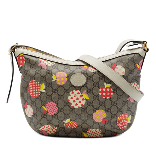 Small GG Supreme Les Pommes Ophidia Half Moon Crossbody - Image 1