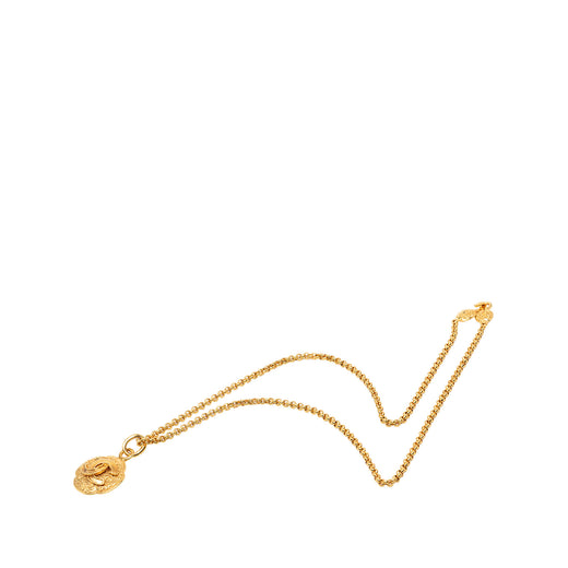 CC Gold Plated Medallion Pendant Necklace - Image 1