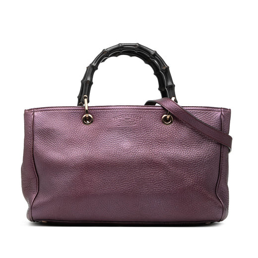 Medium Calfskin Bamboo Shopper Satchel - Image 1