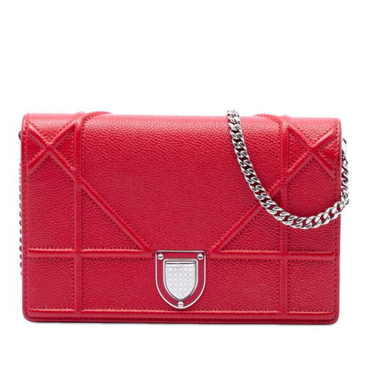 Grained Calfskin Diorama Wallet on Chain - Image 1