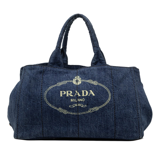 Large Denim Canapa Logo Satchel - Image 1