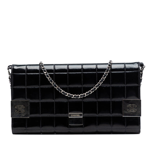 CC Chocolate Bar Patent Clutch on Chain - Image 1