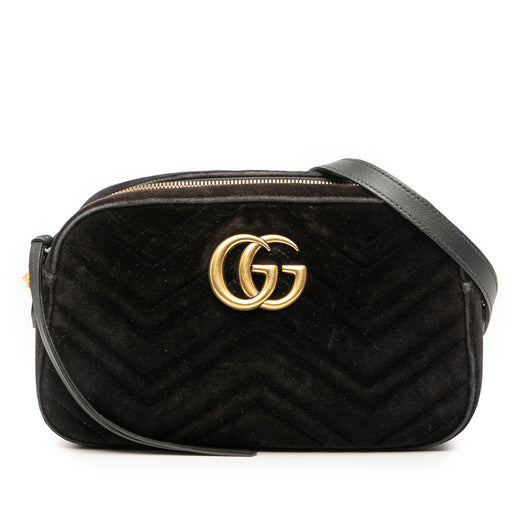Small GG Marmont Matelasse Velvet Crossbody - Image 1