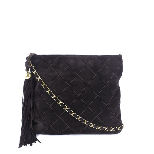 Quilted Suede Tassel Crossbody - Image 1