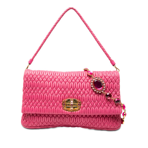 Matelasse Nappa Crystal Chain Satchel - Image 1