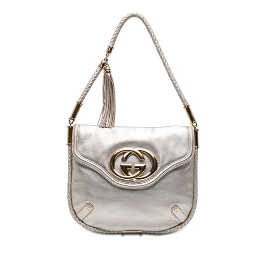 Medium Metallic Calfskin Britt Tassel Flap Shoulder Bag - Image 1