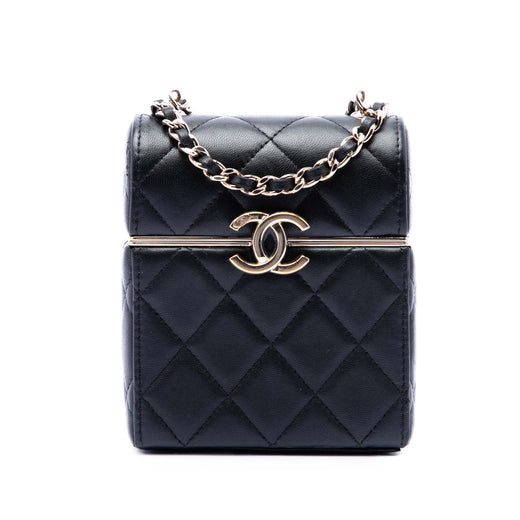 Small Quilted Lambskin Box With Chain - Image 1