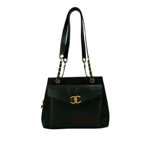 CC Caviar Front Pocket Chain Tote - Image 1
