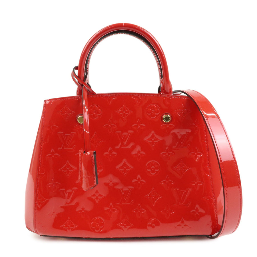 Louis Vuitton Montaigne Monogram Vernis Red Patent_leather Bag