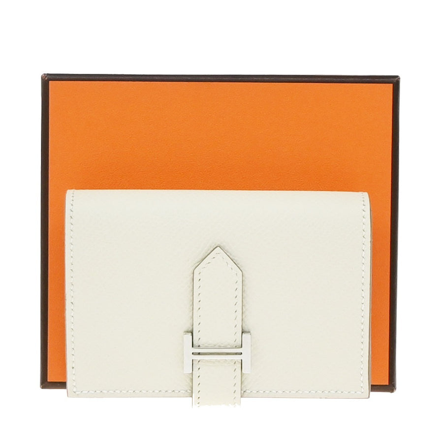 Hermes Bearn Epsom White Leather Accessory