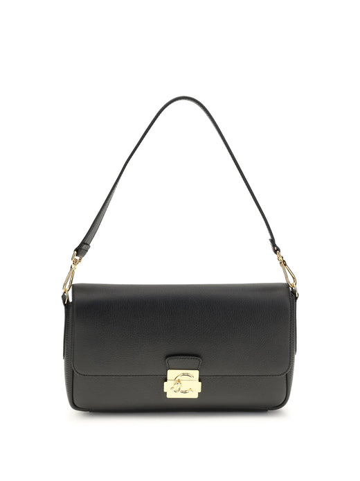 Coccinelle Shoulder Bag — Black Calf Leather Bos Taurus