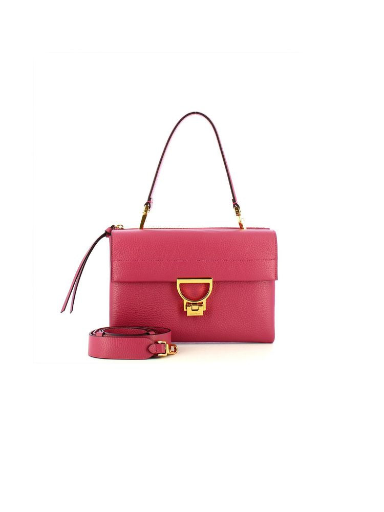 Coccinelle Arlettis Crossbody Bag — Rose Gold Cow Leather
