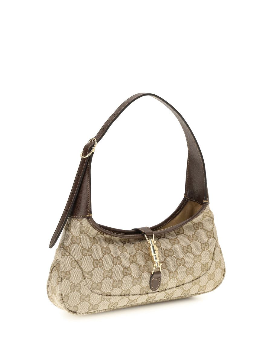 Gucci Jackie Slim Shoulder Bag — Beige Fabric