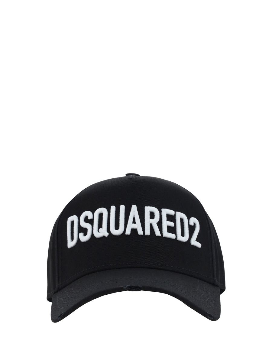 Dsquared2 Bcm066005c00001 Logo-Embroidered Baseball Cap — Black Cotton Caps
