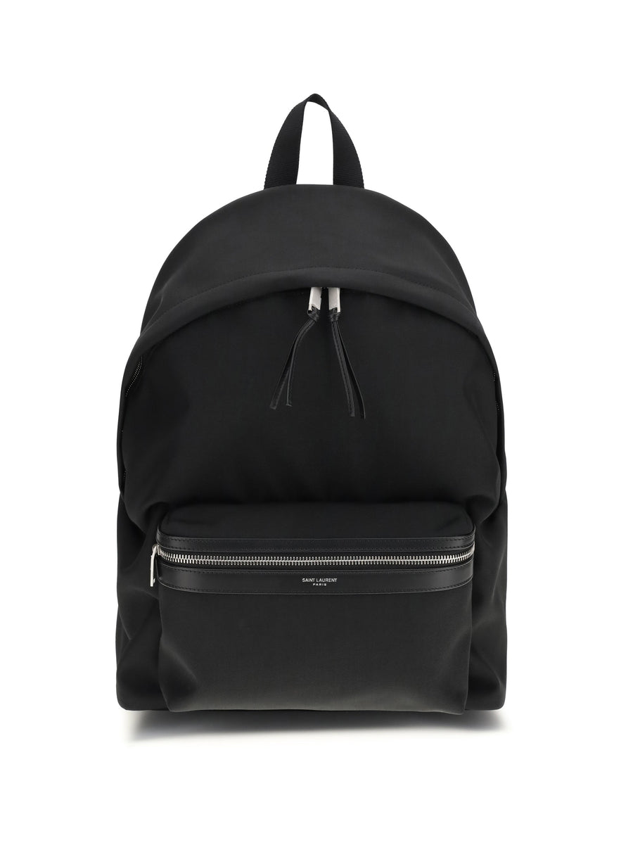 Saint Laurent City Backpack — Black Nylon