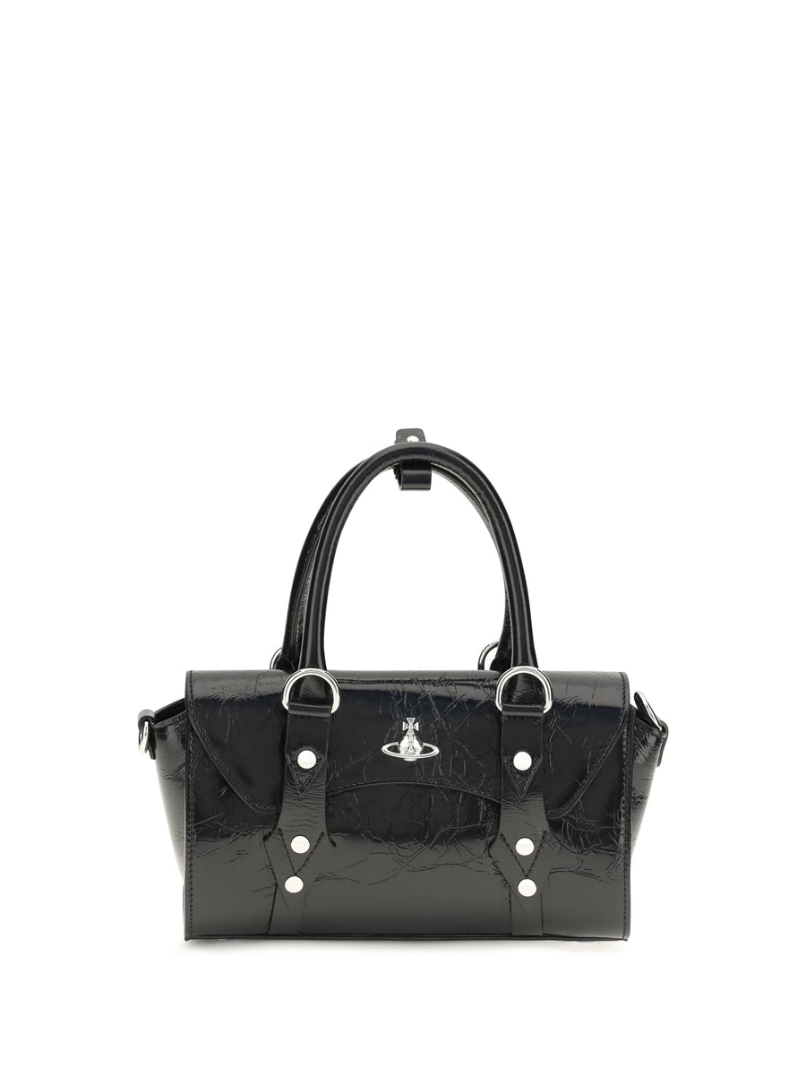 Vivienne Westwood Bettina Shoulder Bag — Black Calf Leather Bos Taurus