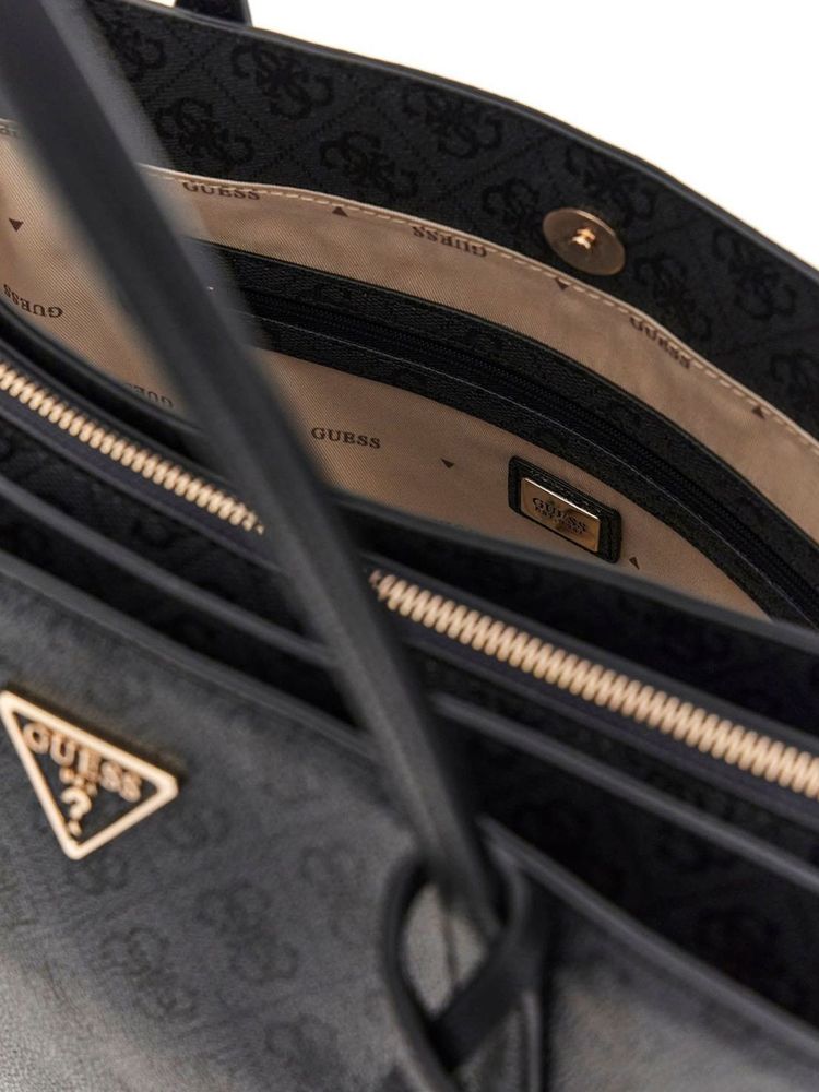 Guess Noelle Ii Tech Tote Bag — Black Polyurethane