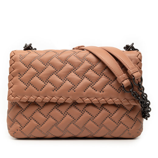 Small Nappa Intrecciato Studded Olimpia Shoulder Bag - Image 1
