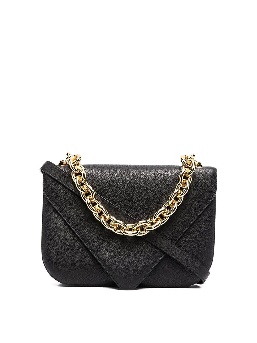 Bottega Veneta Chain-Strap Leather Shoulder Bag — Black