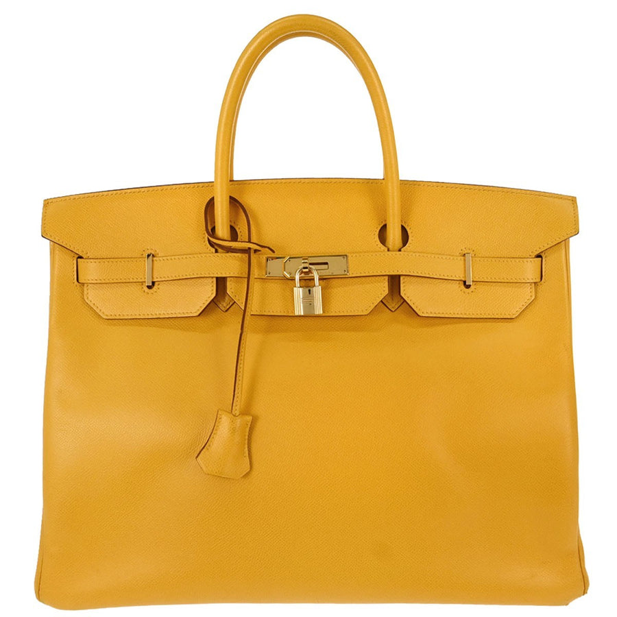 Hermes Birkin Yellow Courchevel With Gold Hardware Calfskin Bag