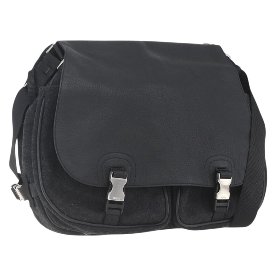 Prada Shoulder Wool Black Bag