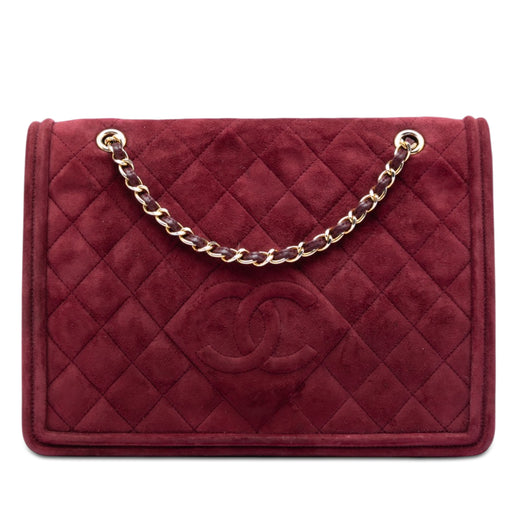 CC Quilted Suede Diamond Full Flap - Image 1