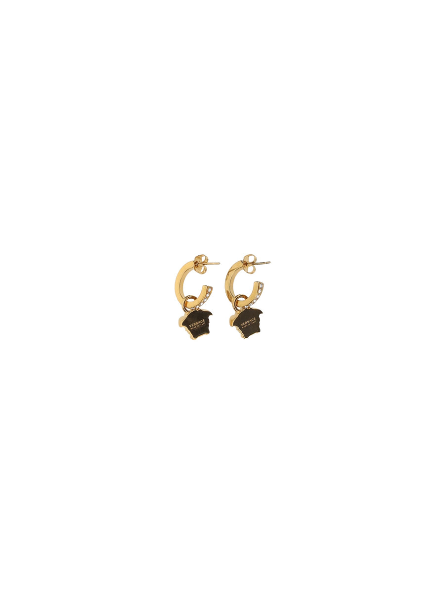 Versace Medusa Head Drop Earrings — Gold Metal