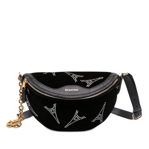 Velvet Crystal Embellished Souvenir Belt Bag XXS - Image 1