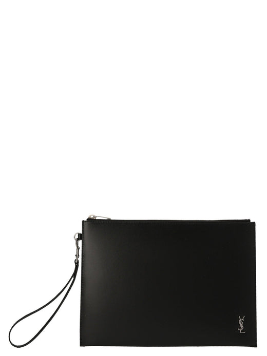 Saint Laurent Tiny Cassandre Clutch — Black