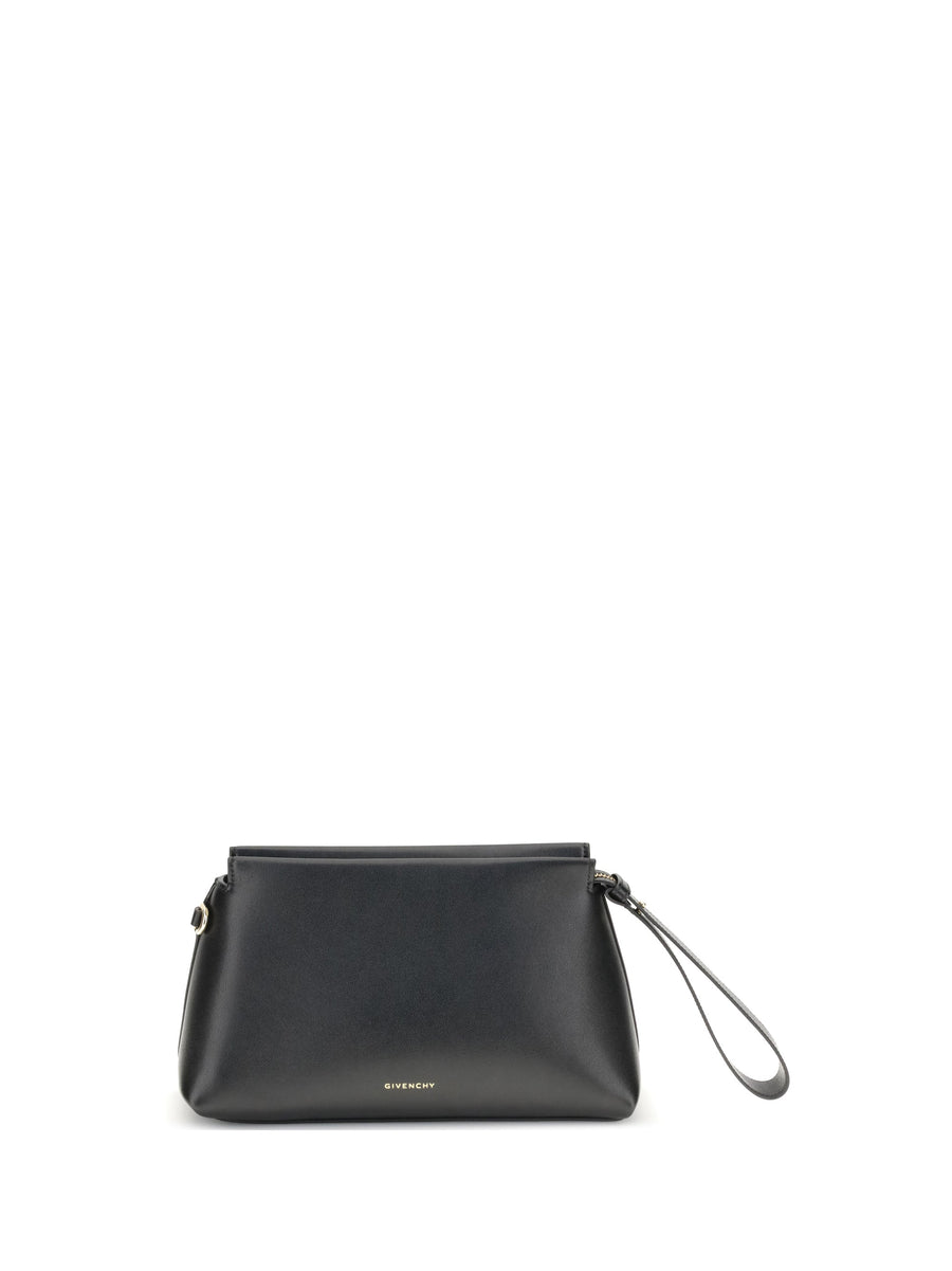 Givenchy Leather Pouch With Wrist Strap Clutch — Black Calf Bos Taurus Wallet