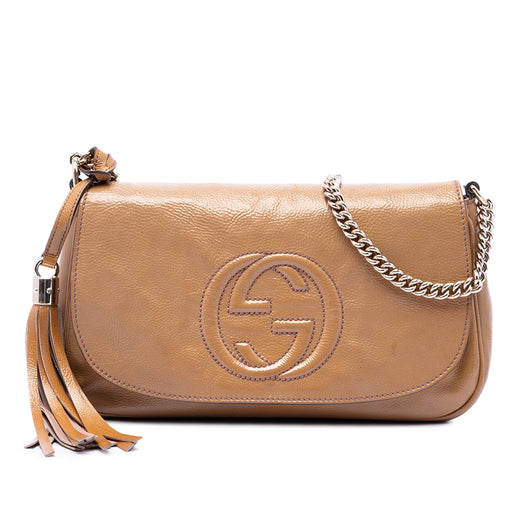 Medium Patent Soho Chain Flap Crossbody - Image 1