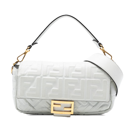 Zucca Embossed Leather Baguette Satchel - Image 1